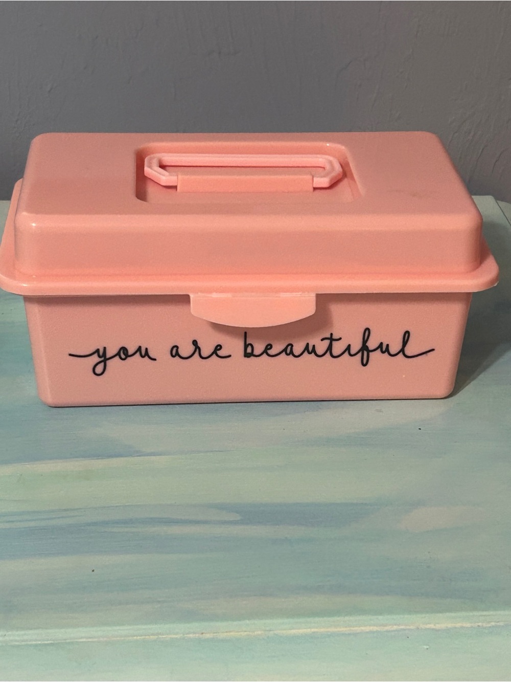 You Are Beautiful Pink Makeup Case